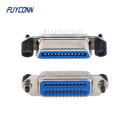 Centronics Male 24pin IEEE488 कनेक्टर वर्टिकल PCB 2.16mm ब्लैक स्क्रू के साथ