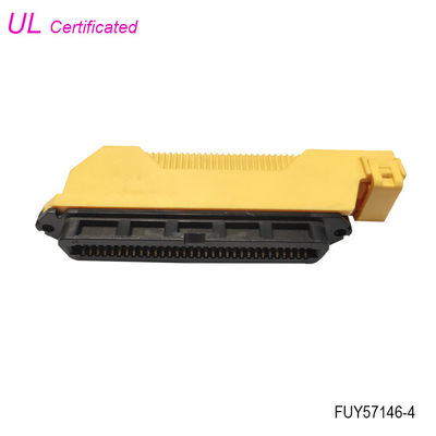 Centronics 64 पिन आईडीसी महिला कनेक्टर एल आकार प्लास्टिक कवर के साथ
