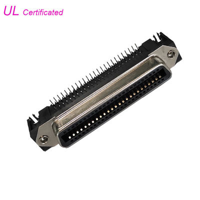 बोर्ड लॉक के साथ 57 CN सीरीज़ 50Pin Centronic PCB राइट एंगल फीमेल कनेक्टर