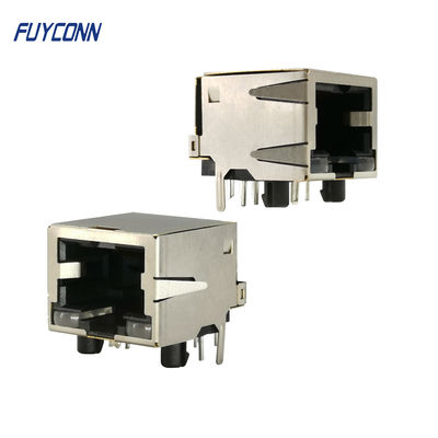 1 पोर्ट 1x8P 8Pin समकोण पीसीबी महिला RJ45 मॉड्यूलर कनेक्टर